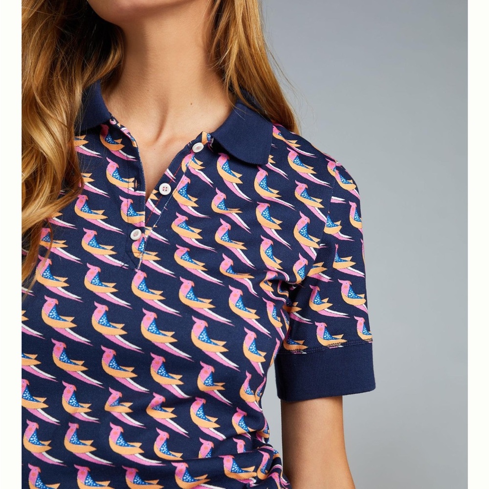 ANTHROPOLOGIE Maeve printed polo